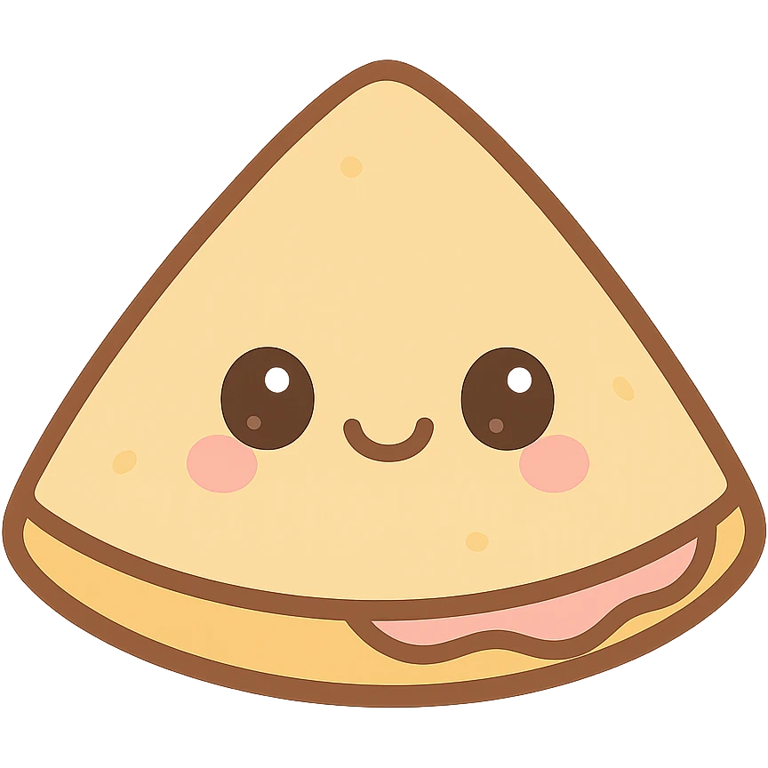 quesadilla, kawaii style, smiling face, cute and round emoji