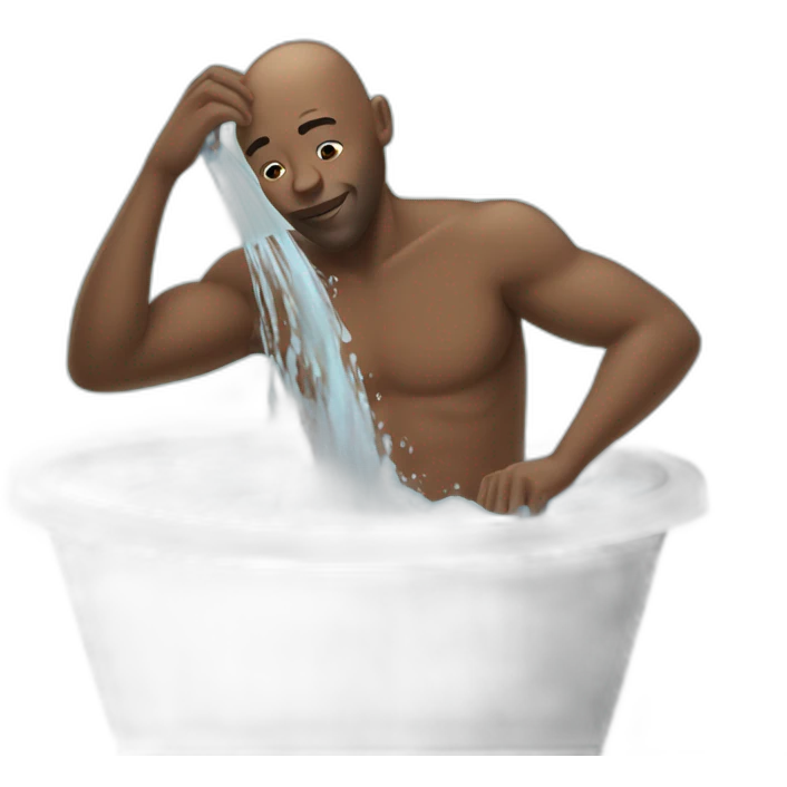 bald black man washes his hair  emoji