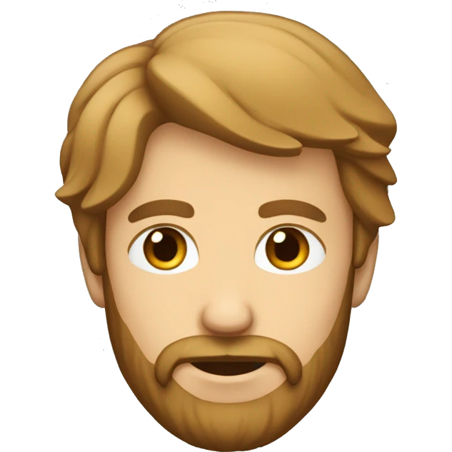 Homme avec un Visage carré cheveux court et brun une barbichette  emoji