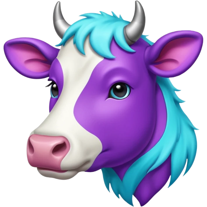 glitter purple and cian vaca emoji