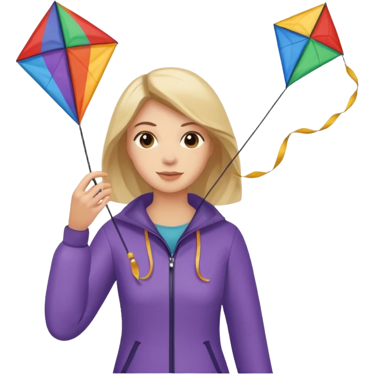 woman holding kite emoji
