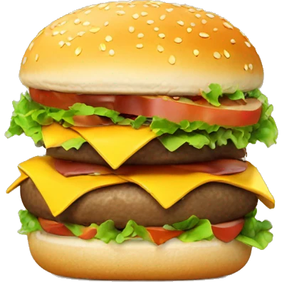 Hamburger eating hamburger emoji