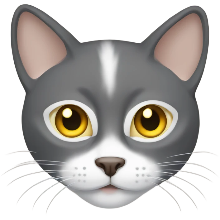 white and brown tom cat yellow eyes emoji