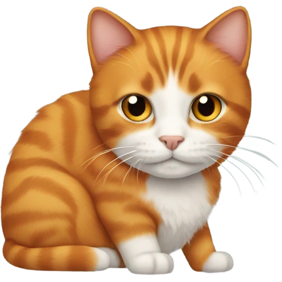 Orange Cat with very curly hair only one car emoji