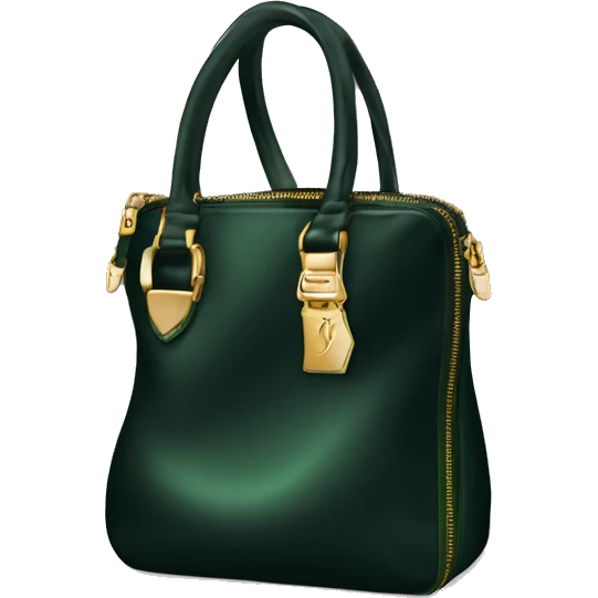 Black Designer Louis Vuitton bag with dark green monogram and dark green trim and gold details emoji