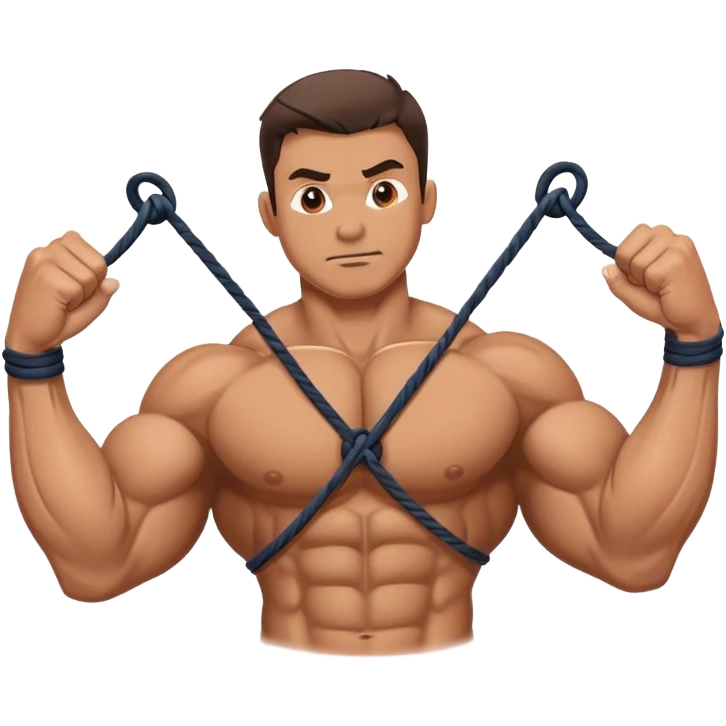 guy squeezing pecs cable crossover emoji