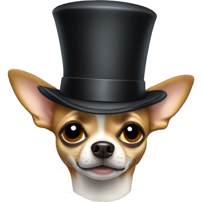 chihuahua with a top hat emoji