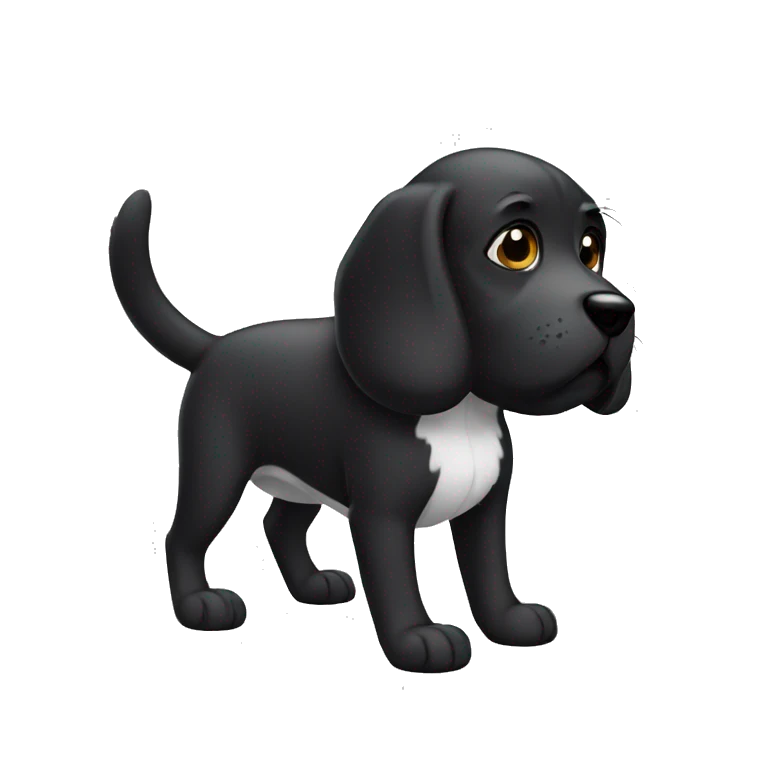 Perro negro con blanco emoji