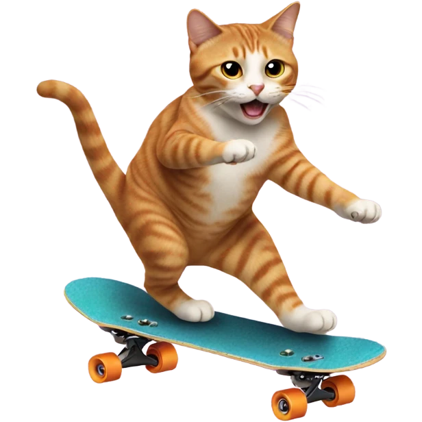 Cat doing tricks on a skateboard  emoji