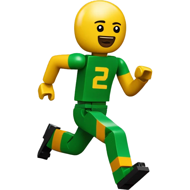 A lego man running with ball emoji