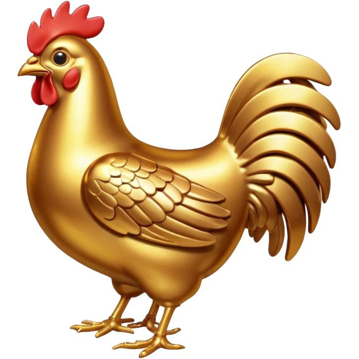 gold metal chicken emoji