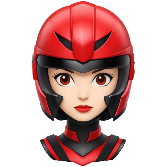 Black and red female power ranger emoji