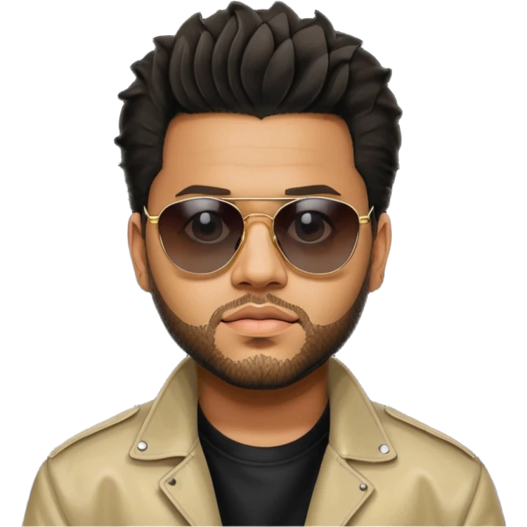 the weeknd looking off to the side with sunglasses and lights reflecting off them during after hours era emoji