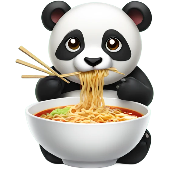 Panda eating ramen emoji