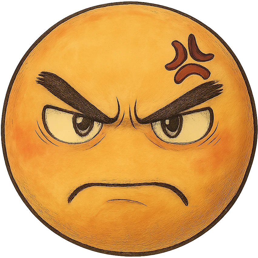 ghibli style angry emoji face emoji