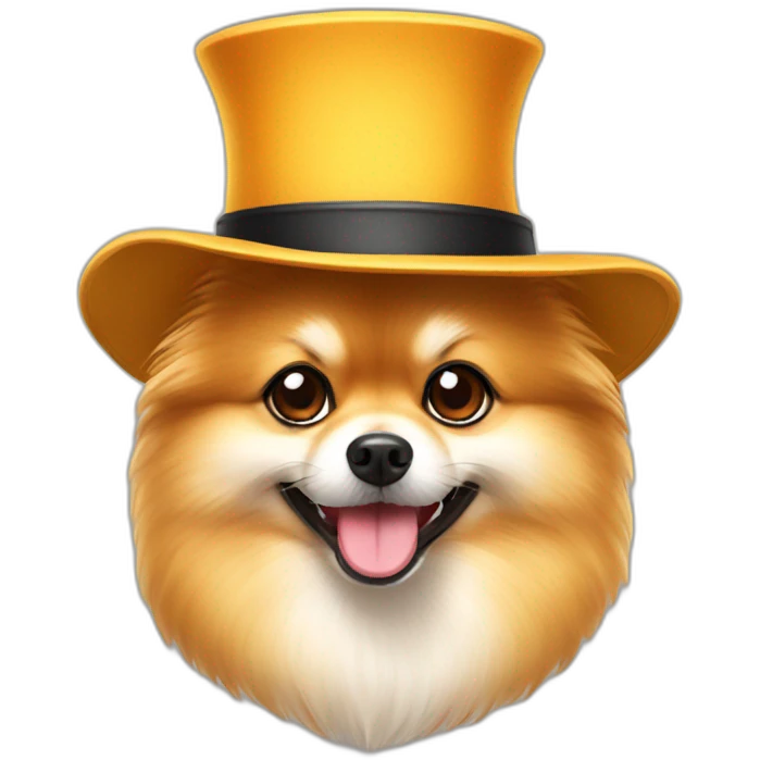 pomeranian in the hat emoji
