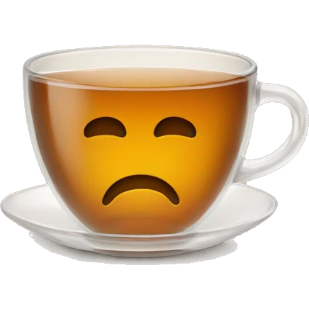 Clear tea cup with light brown tea  emoji