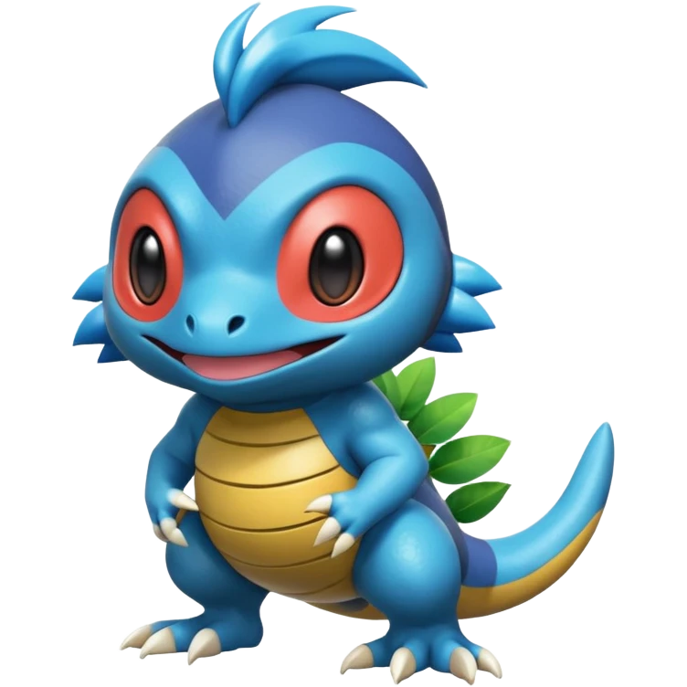 Elemental shimmering lucky charming smiling cute Croagunk-Dragalge-Hawlucha-Pokémon-Fakémon-hybrid-creature emoji