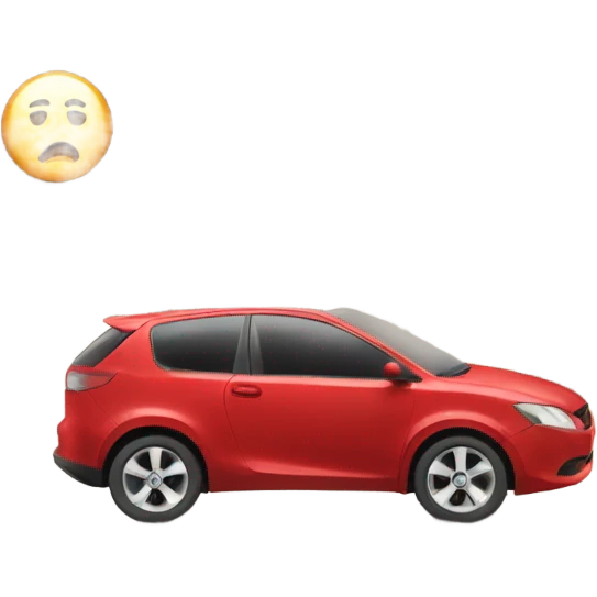 car and rocks on the road hazard emoji