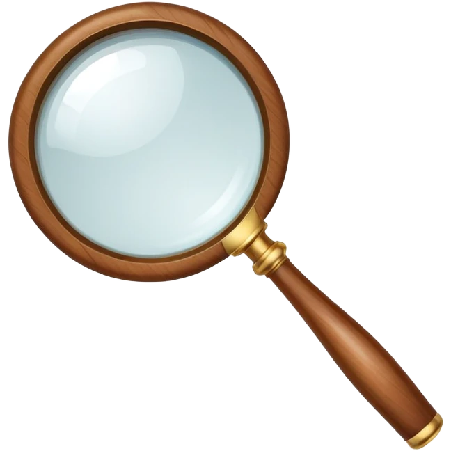 A classic magnifying glass with a wooden handle emoji