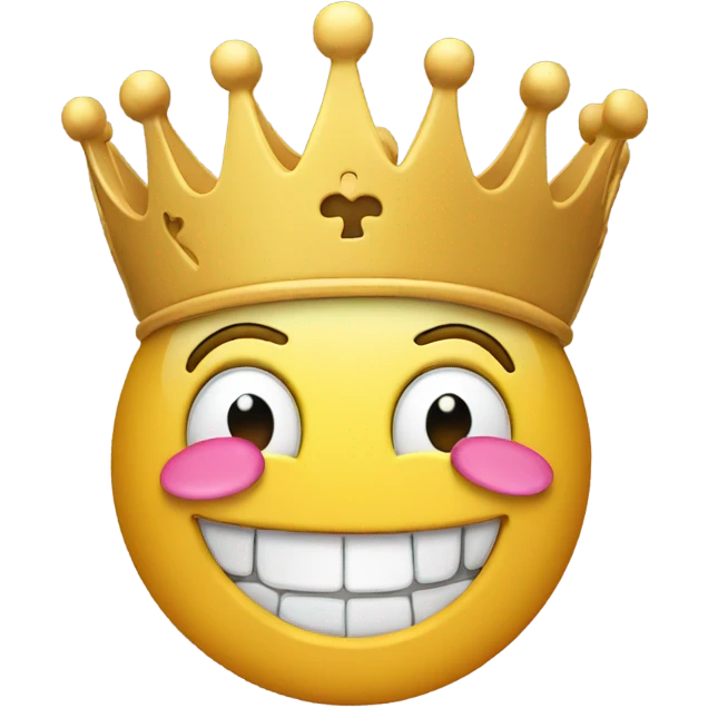 Puzzle piece crown with smile 3d emoji like face emoji