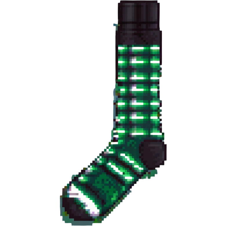 black football sock, simple pixel art, no text emoji