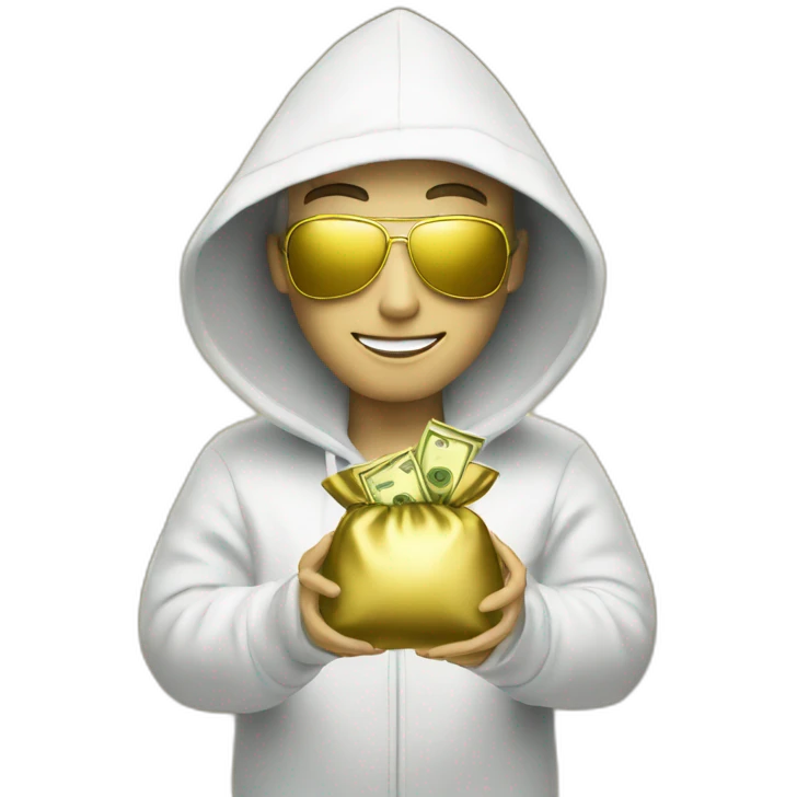 Hacker with money and gold emoji
