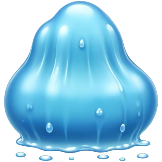 Cinematic Realistic Clear Blue Slime, glossy and translucent with a soft blue hue, light reflecting off its smooth surface, subtle bubbles trapped inside, slightly jiggling with movement, delicate highlights enhancing its wet and squishy texture, glowing with a soft, magical aura. emoji