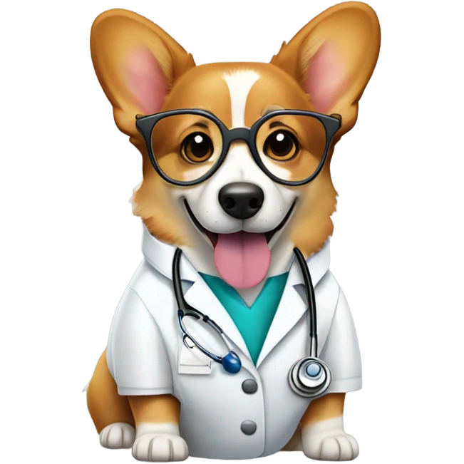 Corgi dog as a doctor emoji