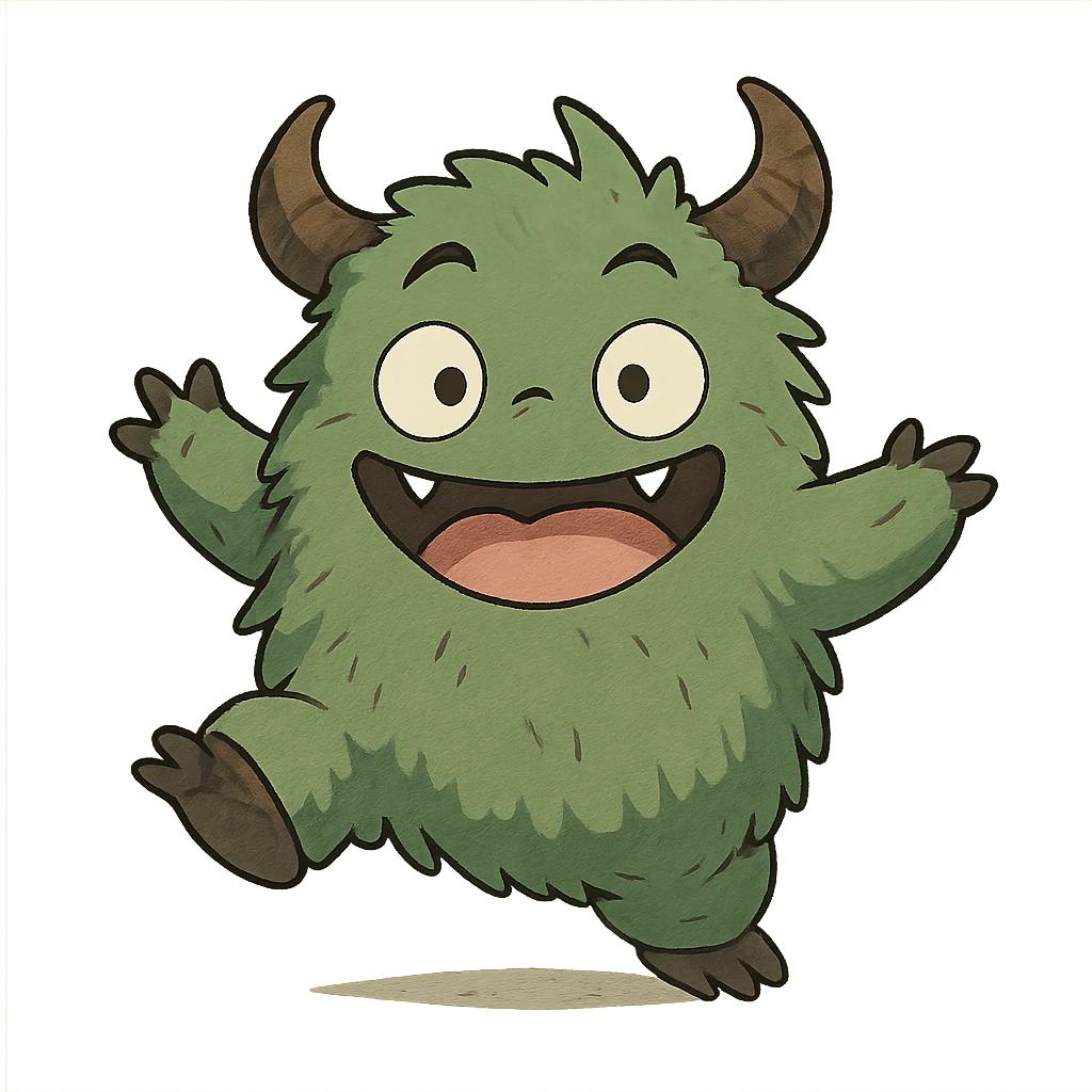 playful small monster emoji