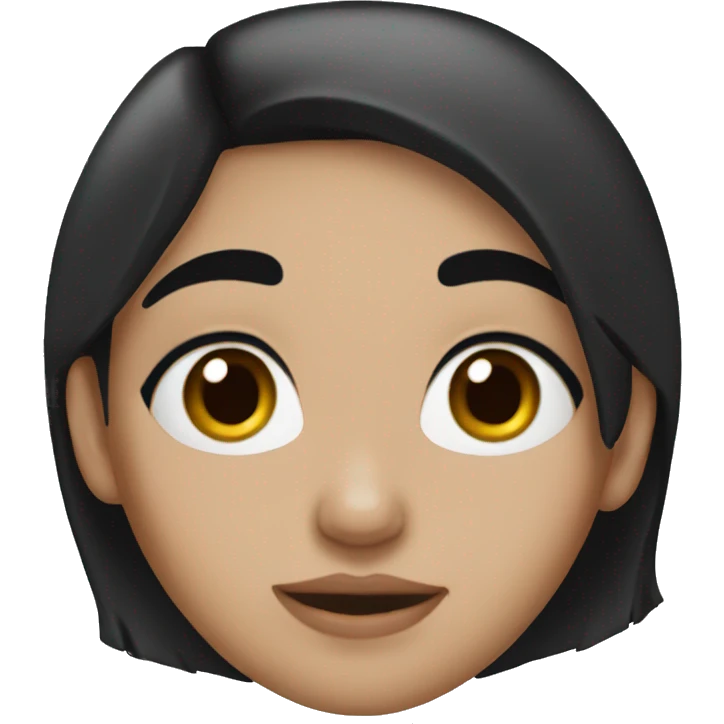 girl with black hair and  dark eyebrows  emoji