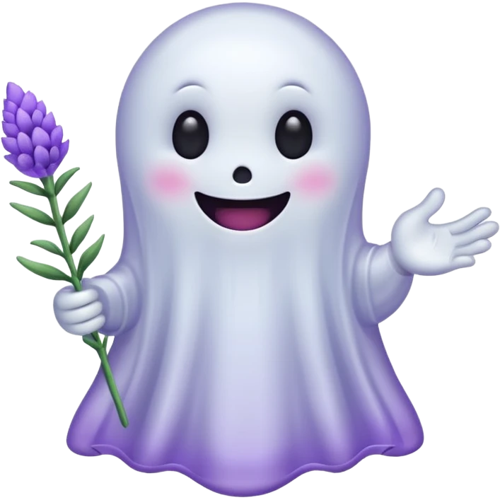 Cute Ghost holding a lavender emoji