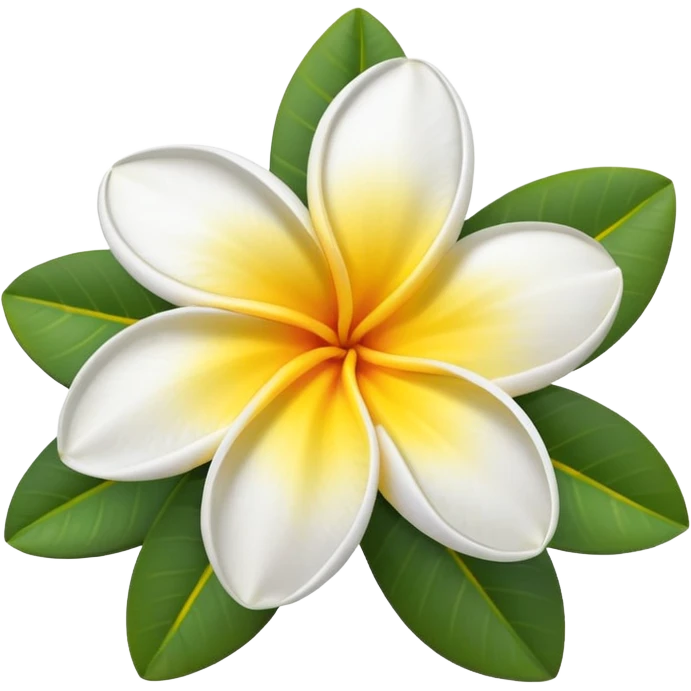plumeria flower, simple, vibrant emoji