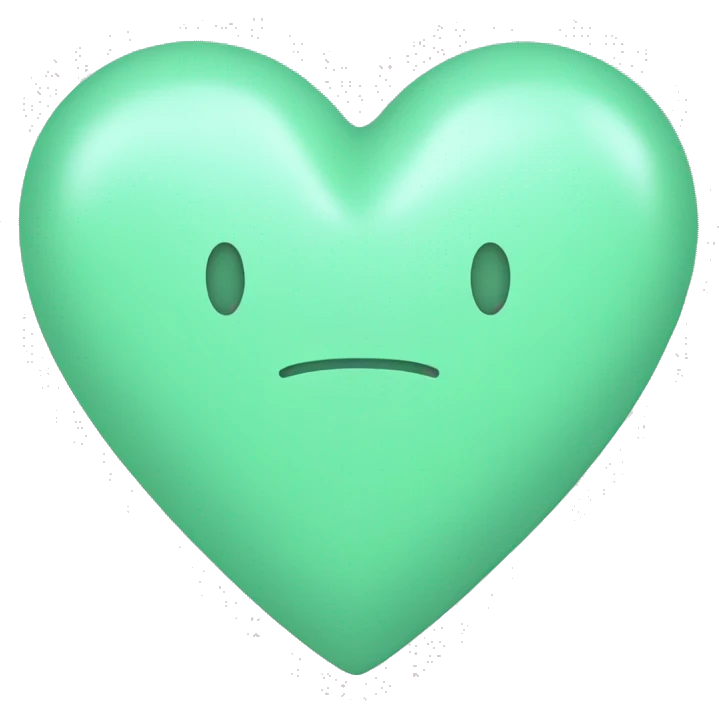 Mint green heart emoji