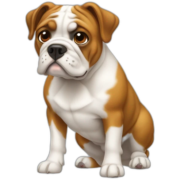 Buldog anglais roux et blanc emoji