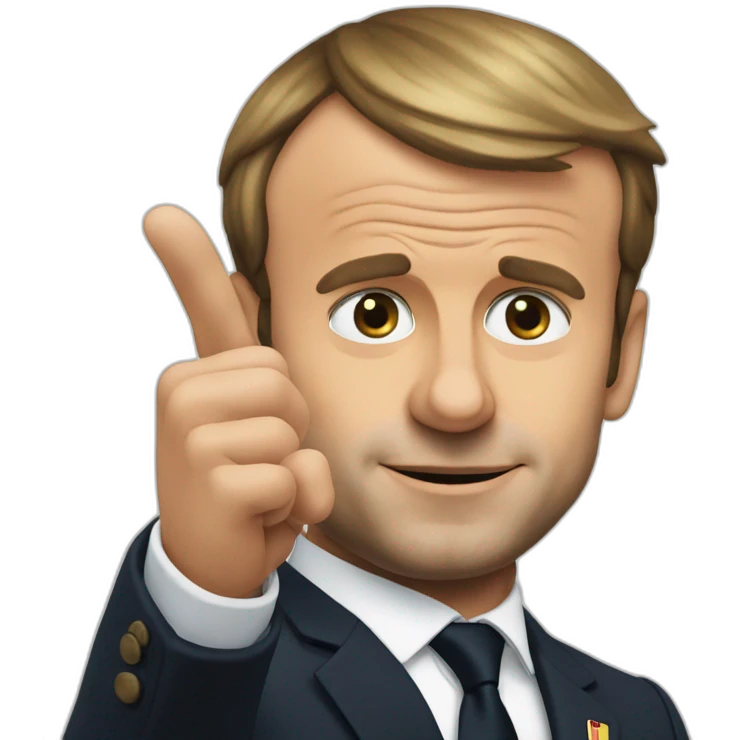 emmanuel macron thumb pointing down emoji
