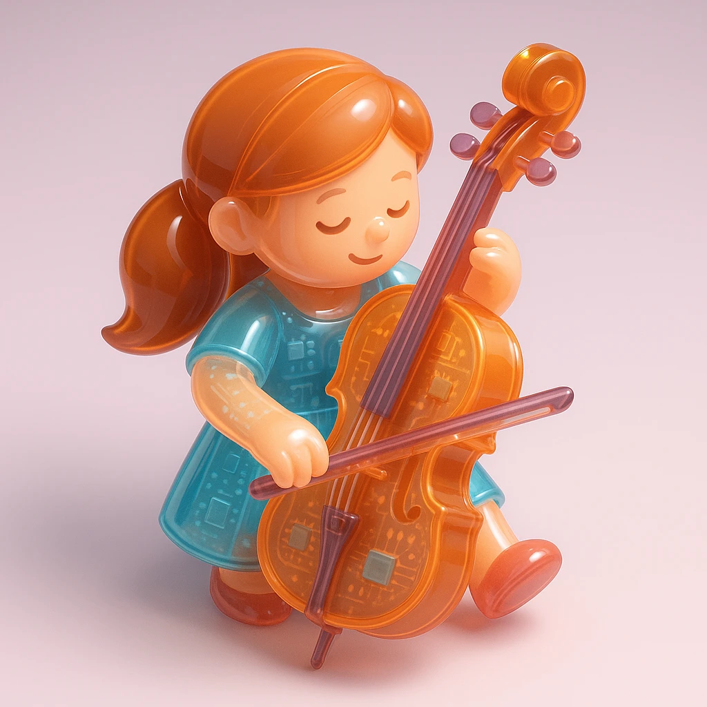 girl playing cello emoji