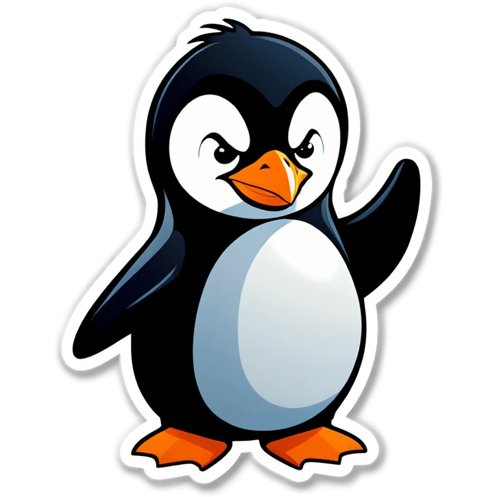 An angry penguin emoji