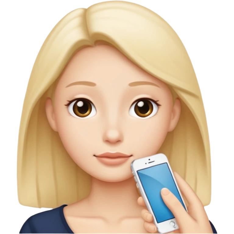 horizontal iphone under the chin emoji