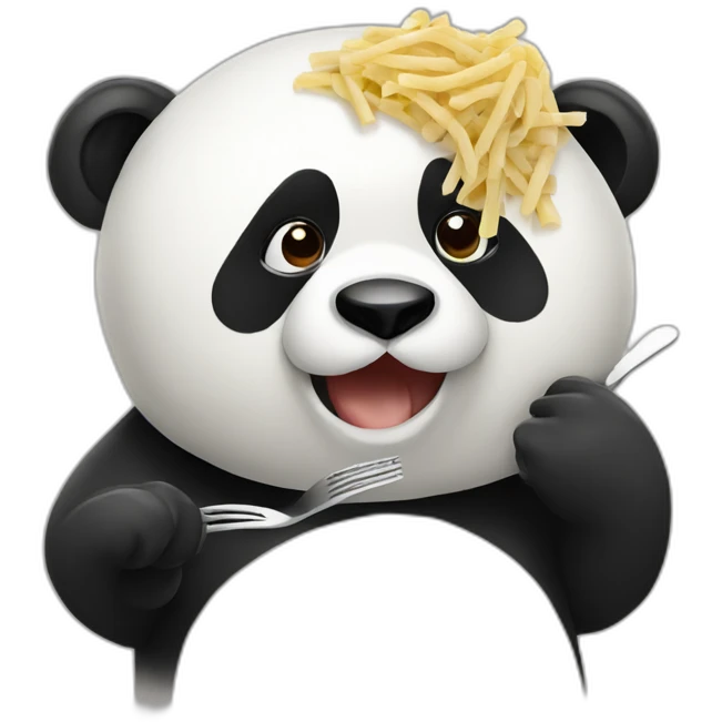 Panda eating pasta emoji