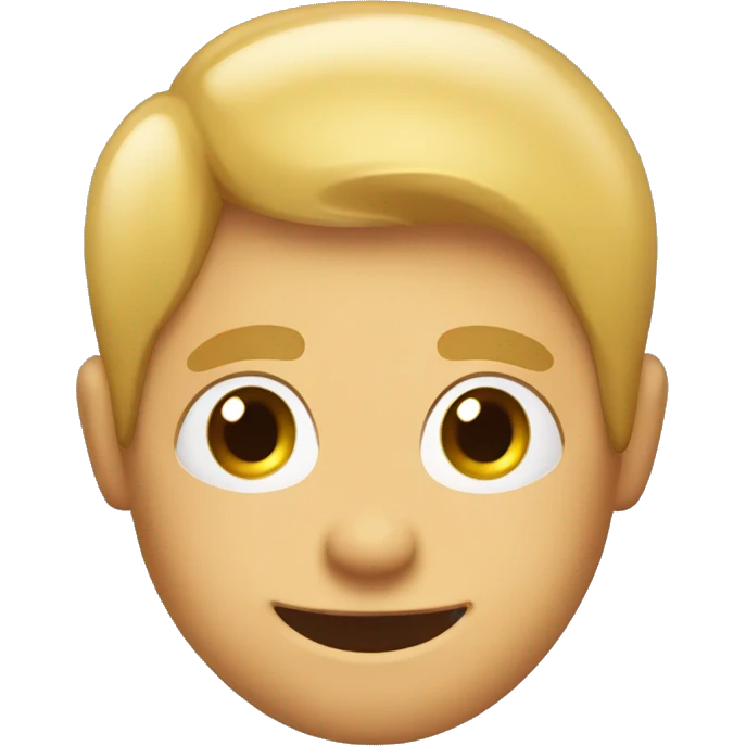curtains  hair style,  wide apart eyes, two big front teeth, white male,  emoji