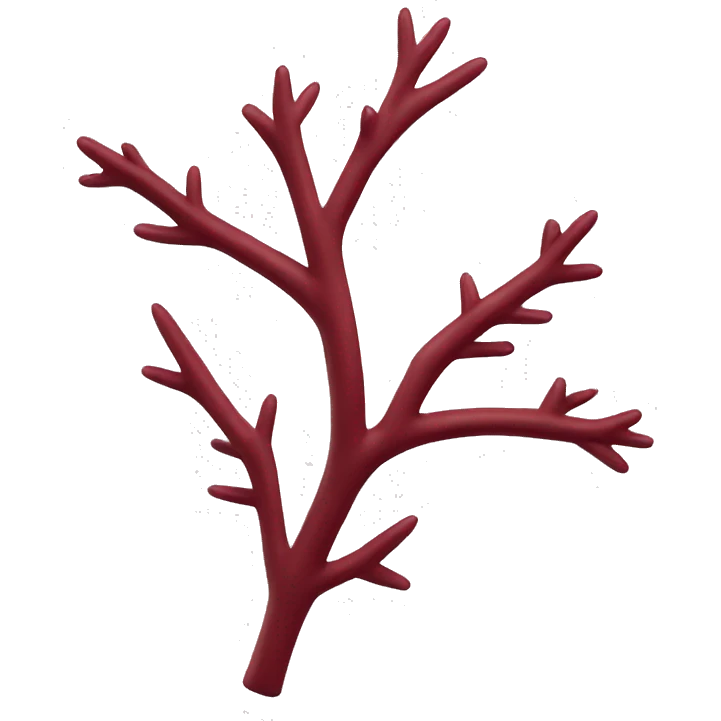 5 branch star dark red, curved branch emoji