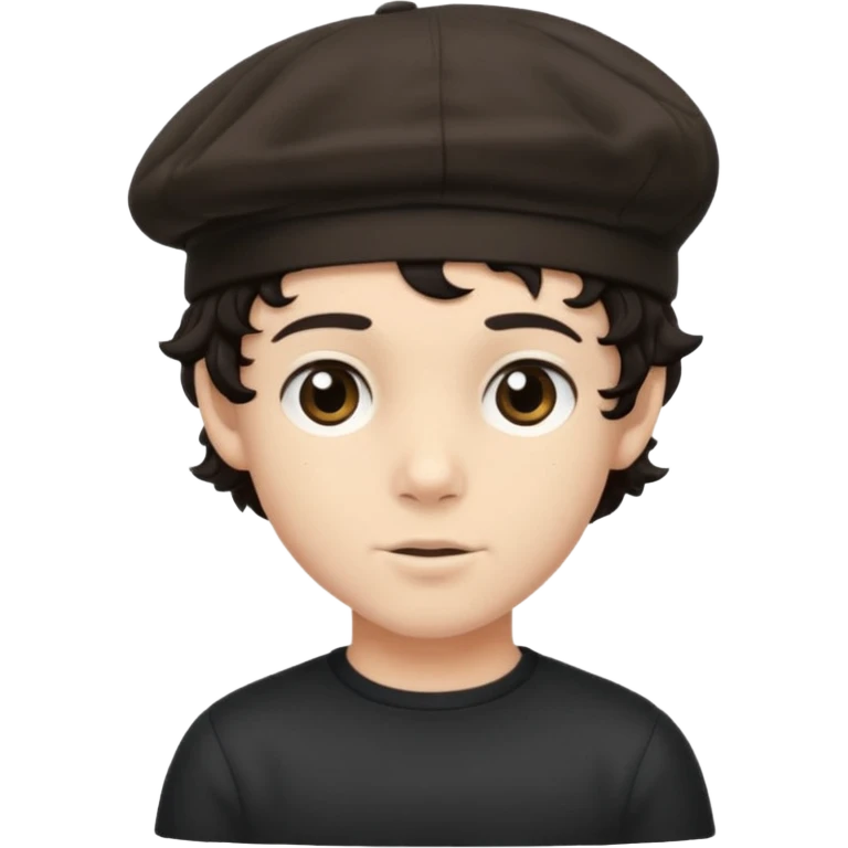 young boy dark hair with flat skullcap and curly sidelocks emoji