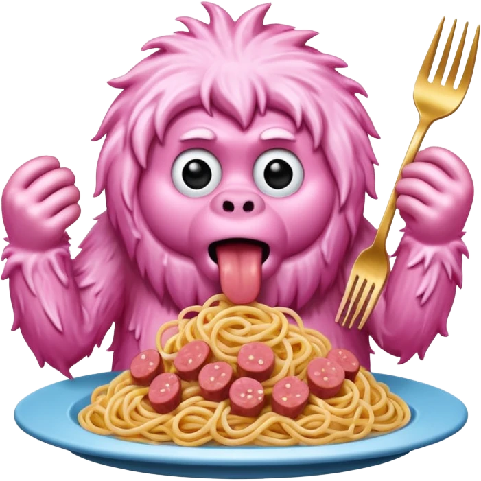 pink yeti eat spam spaghetti  emoji