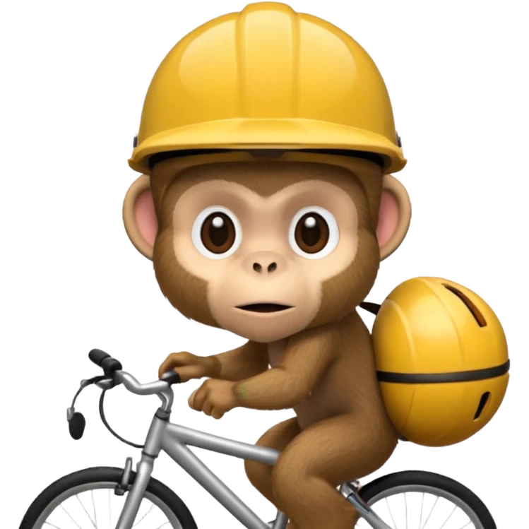 monkey with biycycle helmet emoji