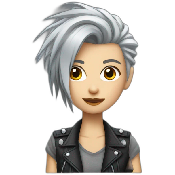 Gray hair punk girl emoji