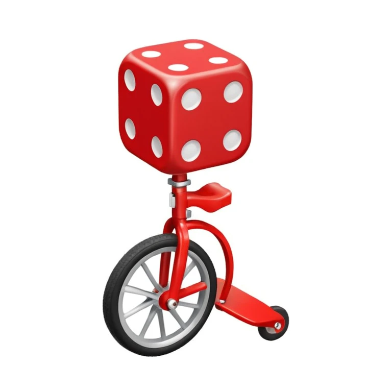 dice riding on a unicycle  emoji