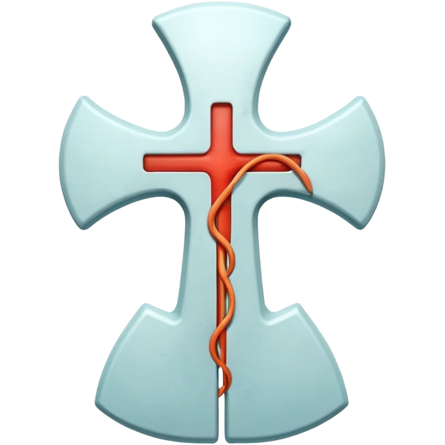 medical cross with a hernia bulge illustration emoji