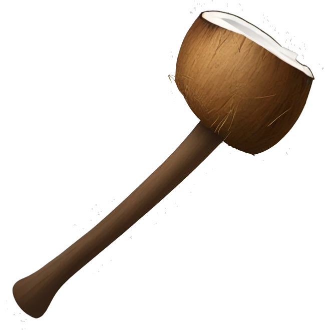 coconut being split by a woodsman’s axe emoji