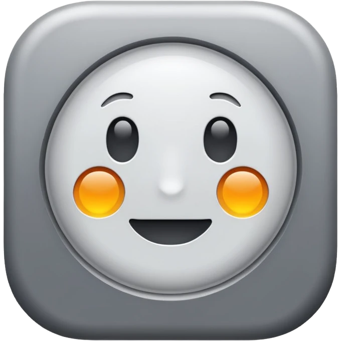 White gray botton emoji
